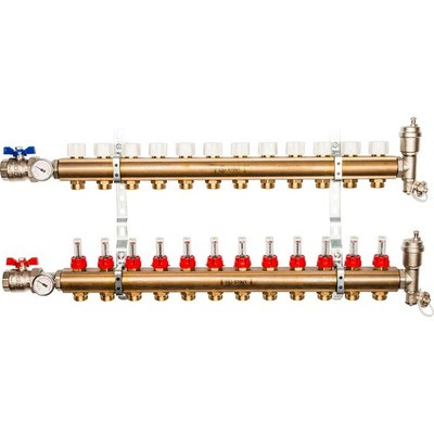 Для отопления STOUT Коллектор регулируемый с расходомерами 1/3/4x12