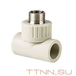 Тройник РосТурПласт PN25 комбинированный, наруж. резьба 40х1 1/4&quot; арт.11002