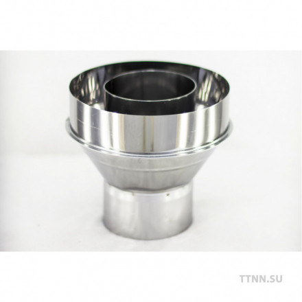 Старт-сэндвич конус трубы дымохода нержавейка 1 мм 120 (внутри) / 200 (снаружи), AISI-304