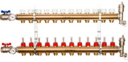 Коллектор регулируемый для теплого пола с расходомерами STOUT SMB 0473 000012