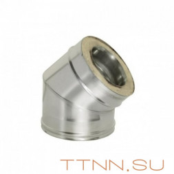 Сэндвич-колено 45° (нерж/нерж)(1мм) диаметр 115х200