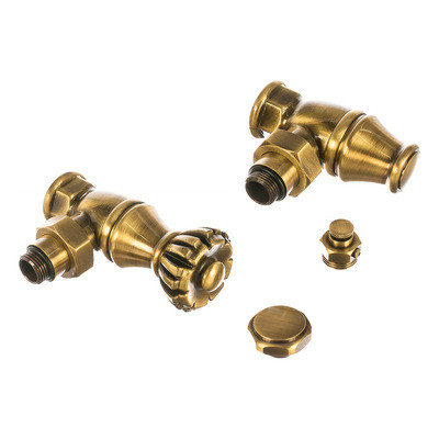 Комплект вентилей для радиаторов SR Rubinetterie Liberty 1/2х3/4 угловой бронза