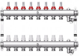 Коллектор Wester 1&quot;-3/4 в сборе с расходомерами на 8 выходов (сталь нержавеющая)