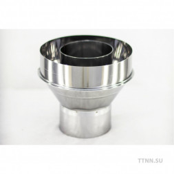 Старт-сэндвич конус трубы дымохода нержавейка 1 мм 135 (внутри) / 220 (снаружи), AISI-430