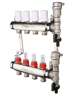 Коллекторный блок Valtec VTc.589.EMNX.0609 1&quot;, 9 x 3/4&quot; евроконус