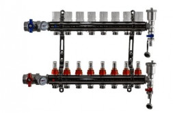 Коллекторная группа TIM 8 выходов KA008 с кранами и расходомерами латунь