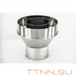 Старт-сэндвич конус трубы дымохода нержавейка 1 мм 160 (внутри) / 250 (снаружи), AISI-304