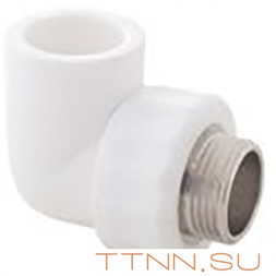 Угольник РосТурПласт PN25 комбинированный, наруж. резьба 20х1/2&quot; арт.10799