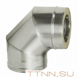 Сэндвич-колено 90° (оцинк/нерж)(0,5мм) диаметр 115х200