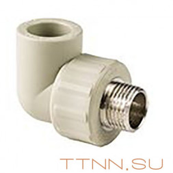 Угольник РосТурПласт PN25 комбинированный, наруж. резьба 20х3/4&quot; арт.11050