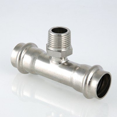 Тройник из нержавеющей стали с наружной резьбой Valtec 28х3/4&quot;