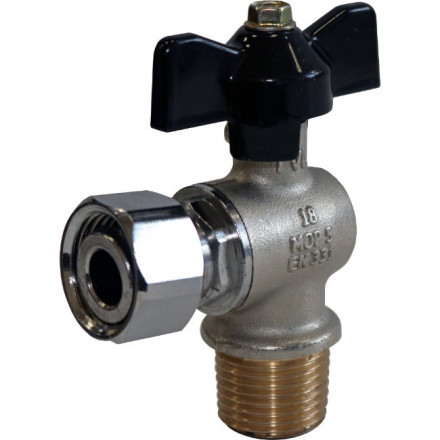 Кран шаровой угловой с накидной гайкой наружная резьба STOUT  1/2&quot;х1/2&quot; SVB-0010-000015