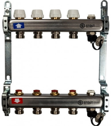 Коллектор с запорными клапанами STOUT SMS-0932-000004