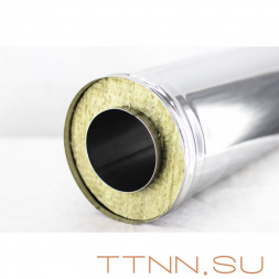 Сэндвич труба дымохода 1 метр нержавейка 1 мм / нержавейка 0,5 мм 160 (внутри) / 250 (снаружи)