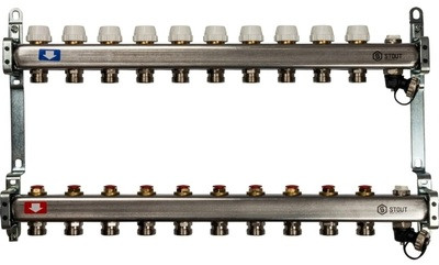 Коллектор с запорными клапанами STOUT SMS-0932-000010