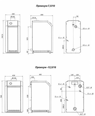 Напольный газовый котел Лемакс Премиум-12.5N(B)