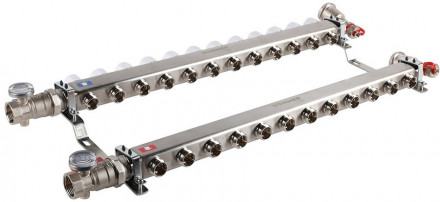 Для отопления Rommer 1&quot;/3/4&quot;x12 с запорными клапанами (RMS-3210-000012)