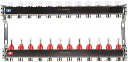 Для отопления Rommer 1&quot;/3/4&quot;x12 с расходомерами (RMS-1200-000012)