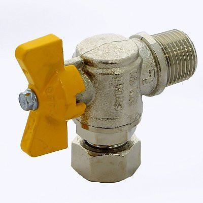 Кран шаровый Itap 1/2&quot; угловой с накидной гайкой для газа (бабочка) (ART 062)