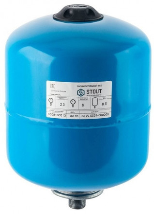 Гидроаккумуляторы STOUT 8л/8-10бар вертикальный (STW-0001-000008)