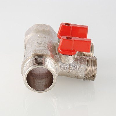 Коллектор с отсекающими кранами Valtec 1&quot;х2 выхода Евроконус 3/4 VTc.580.NE.0602